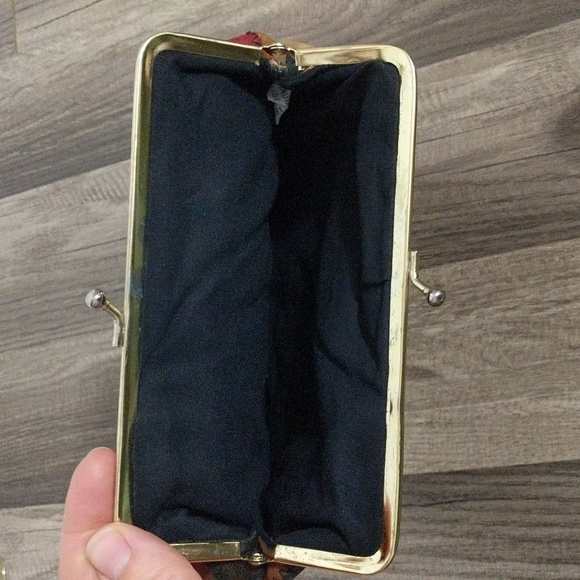 #59.VTG Quilted Leather Multicolor Snap Top Wallet - Picture 7 of 9